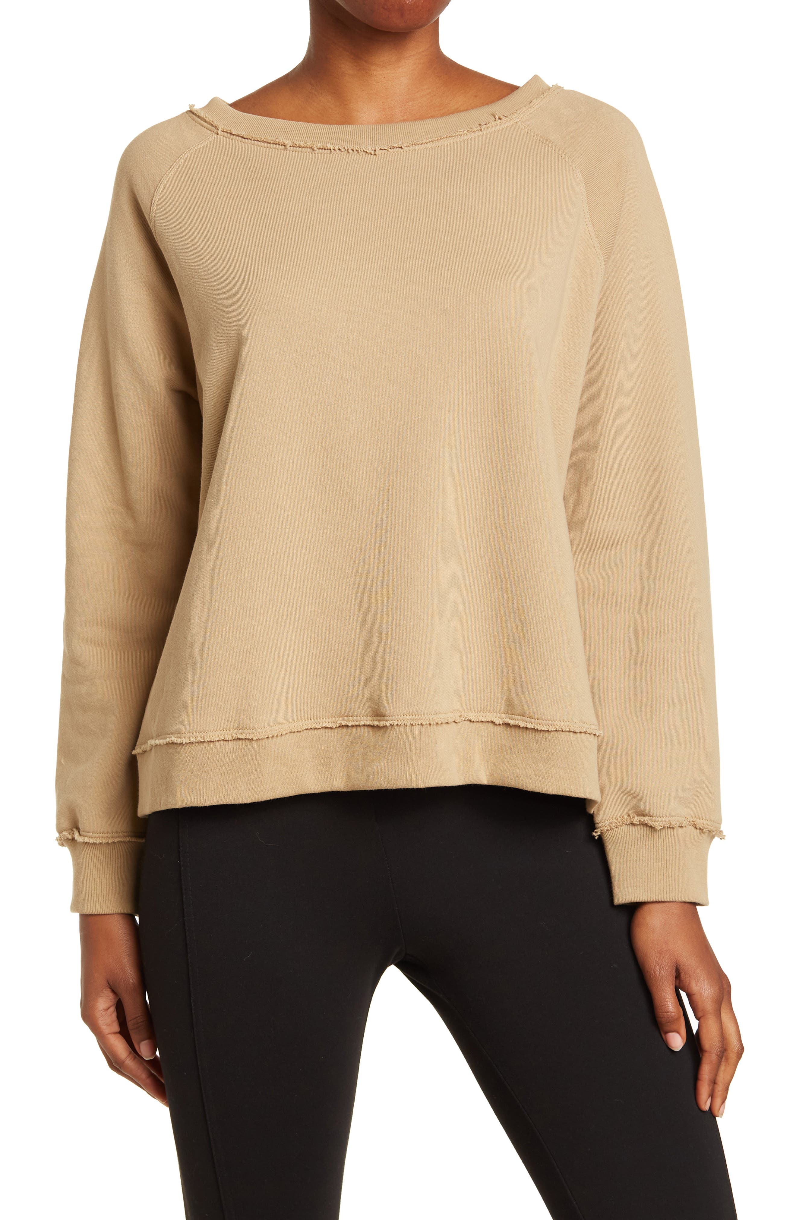 Navy Como Blu Mixed Media French Terry Crew Neck Sweatshirt for Women Large Navy Como Blu Mixed Media French Terry Crew Neck Sweatshirt for Women Large